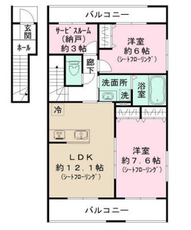 【間取り】 | オークス中川 | 間取りです。