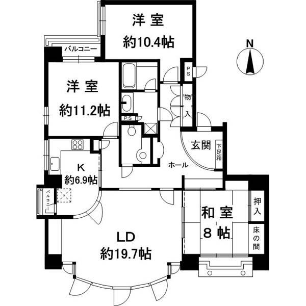 ＫＢコンフォート三条の間取り