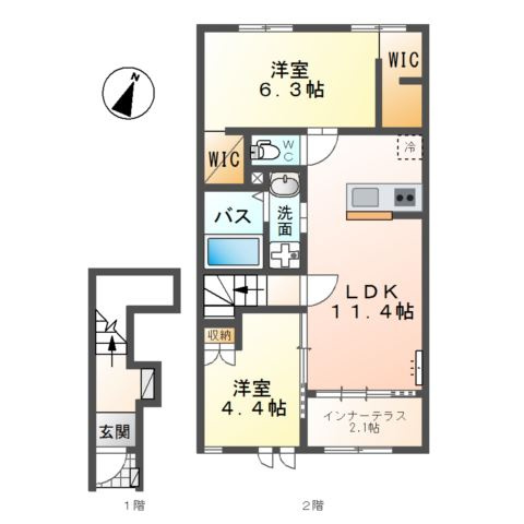 indigo　blueの間取り