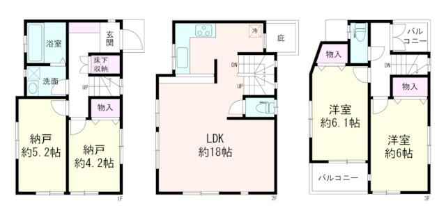 横浜市西区南軽井沢戸建の間取り