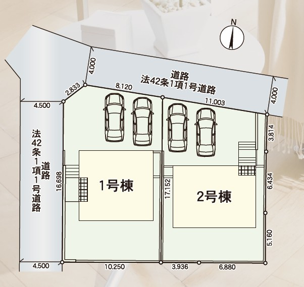 水戸市酒門町第18　2号棟　新築戸建の区画図