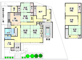 【間取り】 | 高槻市大字田能小字城山 | ■新規専任物件■高槻市大字田能小字城山■土地44.06坪■田能バス停まで徒歩2分■広々の庭つき8KD
