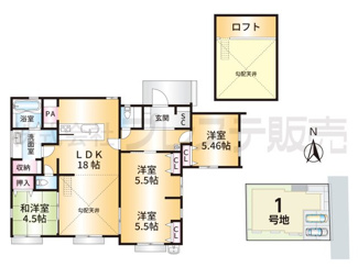 【間取り】 | １号地間取図
