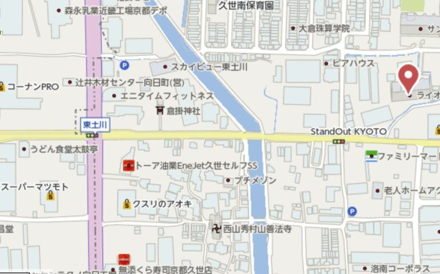 ライオンズマンション向日町　9階の地図