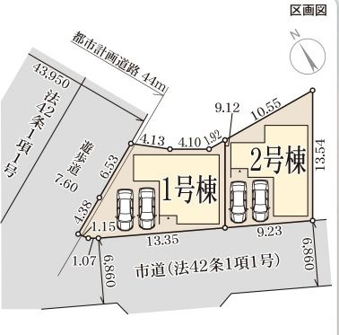 貝塚市澤9期1号棟　新築戸建の区画図|1号棟