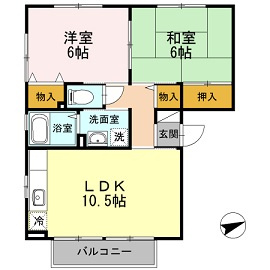 コーポラスヤナセⅡの間取り