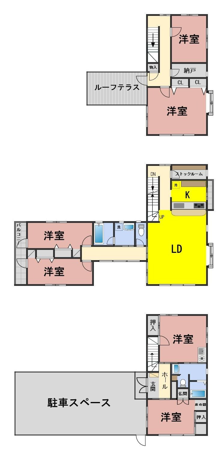 ６７０８９　岐阜市加納堀田町中古戸建ての間取り
