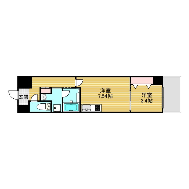 リブネスコート江坂Ⅱの間取り