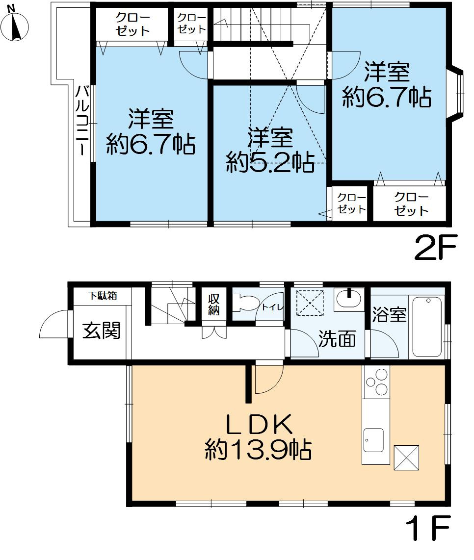 高槻市津之江町3丁目戸建の間取り