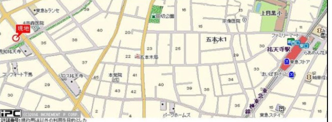 フェルテロアール祐天寺の地図