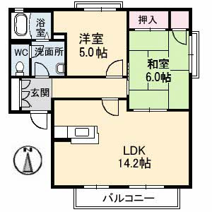 オークス　弐番館の間取り