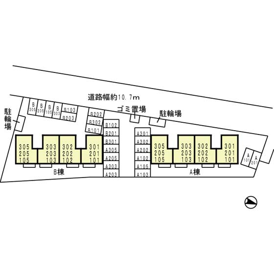 ロイヤルガーデン上牧B棟の区画図
