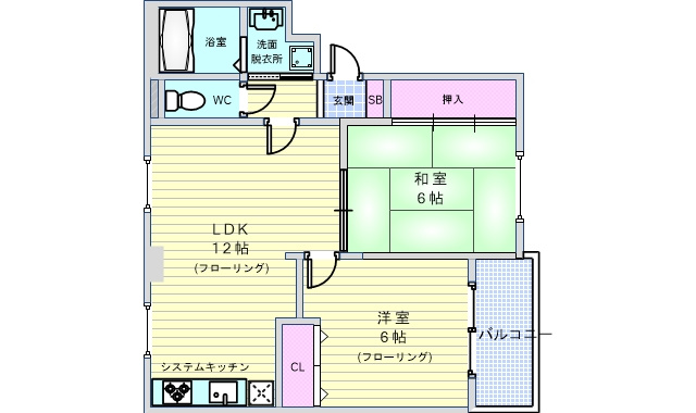 本町北パークハイムⅠの間取り