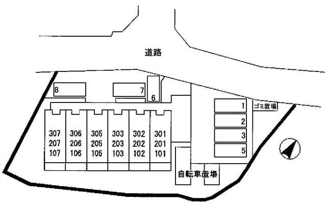 クラールオストベルグⅠの駐車場