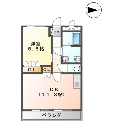 メゾンドコンフォース　Ⅰの間取り