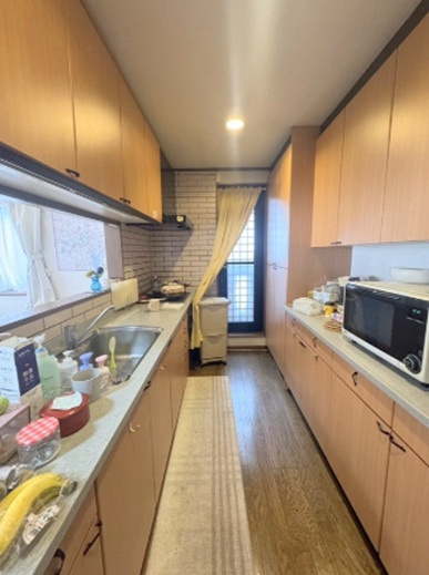 山王一丁目戸建のキッチン|システムキッチン3口ガスコンロ