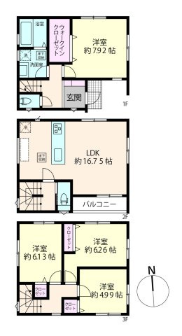 独立4居室取れた4LDK / 全居室2面以上採光