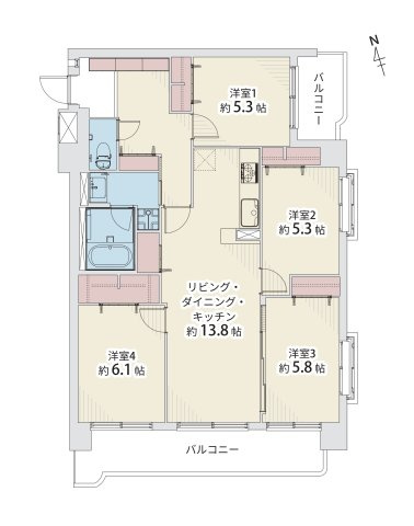 ライオンズマンション長住南第2の間取り|間取り