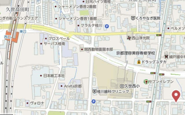 京都市南区久世中久世町3丁目　建築条件付き土地の地図