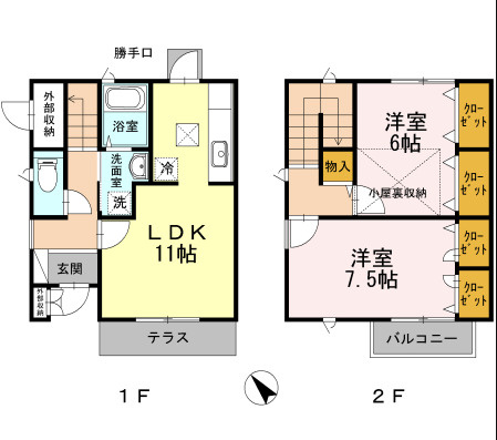 上田ラクメゾンBの間取り