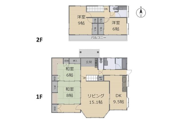 宇都宮市上籠谷町　4ＬＤＫ　中古住宅の間取り