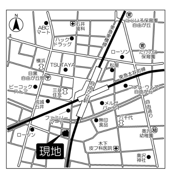 ｆｉｎｏ　ＪＩＹＵＧＡＯＫＡ の地図