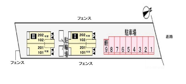 カーサ・ディ・フィオーレ　Ⅰの区画図|駐車場