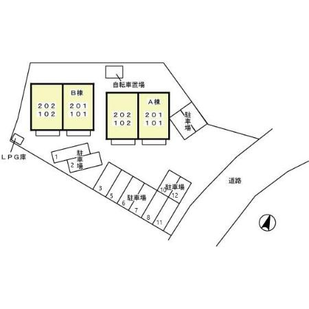 ルミエール花の木　Bの区画図
