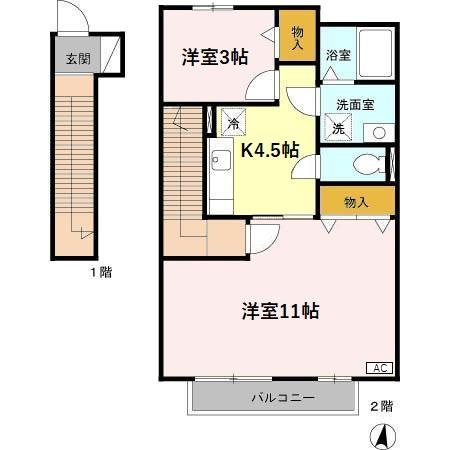 ルミエール花の木　Bの間取り