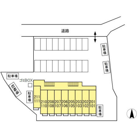 クレール竹原の区画図