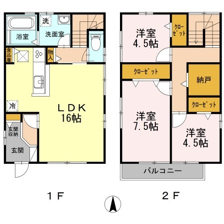 共栄町戸建賃貸　Hの間取り