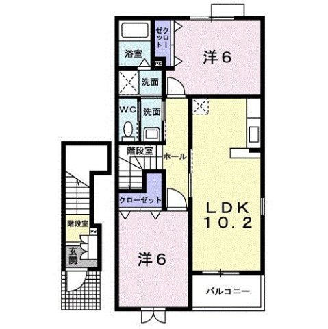 パークサイド　カレート　Ａの間取り