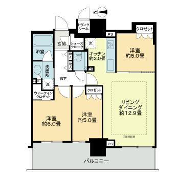 ザ・グランアルト札幌　苗穂ステーションタワーの間取り