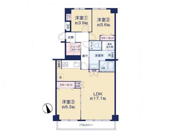【間取り】 | ライオンズマンション宮崎台 | 空室（ご見学可能ですのでお気軽にお問合せ下さい）