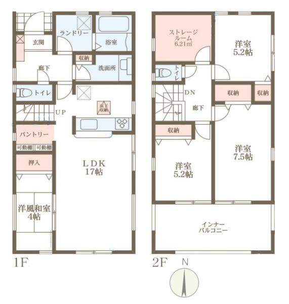 リーブルガーデン結崎 ２号棟 ／新築一戸建の間取り