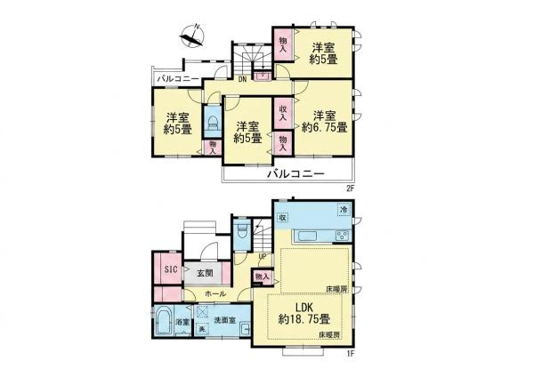 川崎市麻生区王禅寺西４丁目の新築一戸建の間取り