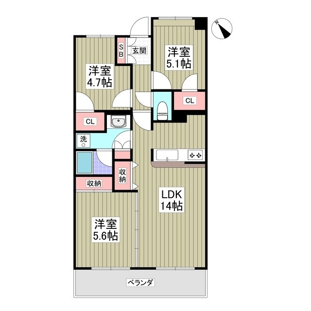 センチュリーつくばみらい平Aの間取り