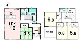 【間取り】 | ファーストタウン生駒郡第4三郷町勢野東 全2棟 2号棟
