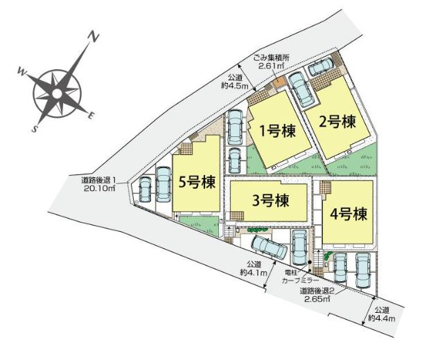 伊勢原市東大竹新築戸建て　5号棟の区画図|区画図「伊勢原市東大竹新築戸建て」