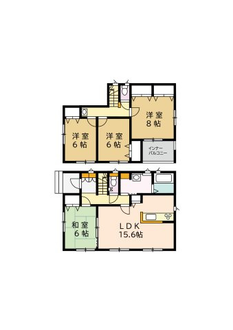 【間取り】 | ＼家 賃6～7万払うならコレ／諸経費込で月６万 円台！車ローン相 談 可＆賢く暮らす家   | 1号棟
