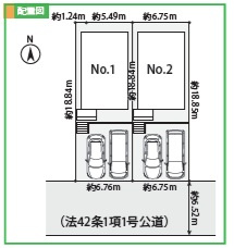 荏田西３丁目　新築戸建　１号棟の区画図