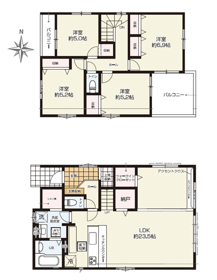 【間取り】 | 藤枝市高柳3期　新築戸建　2号棟 | 使い勝手の良い4LDK♪生活に合わせて使うお部屋を選べます♪