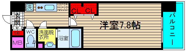 コンフォリア心斎橋EASTの間取り|現状有姿