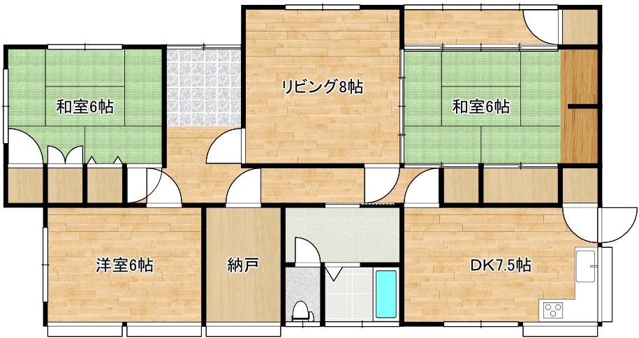 矢岳町一戸建（8番18号）の間取り