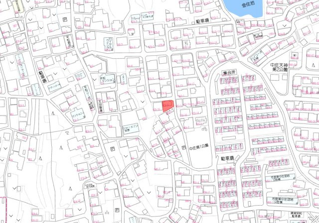 倉敷市中庄　1区画の地図
