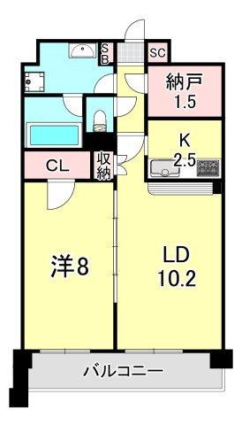 サニープレイス西芦屋　2号館の間取り
