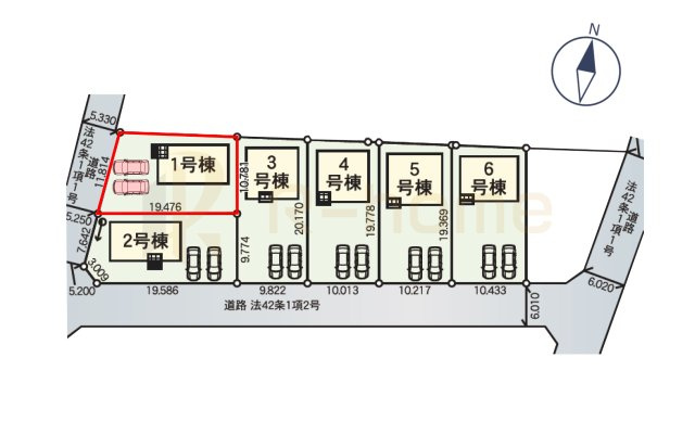 東茨城郡茨城町前田第6　新築戸建て　1号棟の区画図|大きなお買い物だからこそ、メリット・デメリットを伝えさせて頂きます。
R-homeにお任せください♪