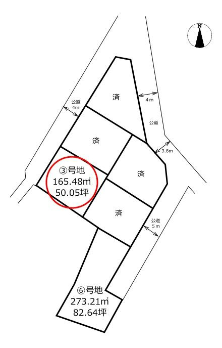 倉敷市中島　6区画の区画図