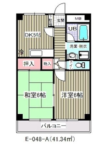 【間取り】 | 第２レクコーポ舞浜(E-048)