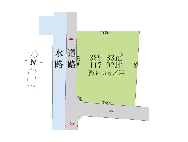 倉敷市茶屋町　1区画の土地図